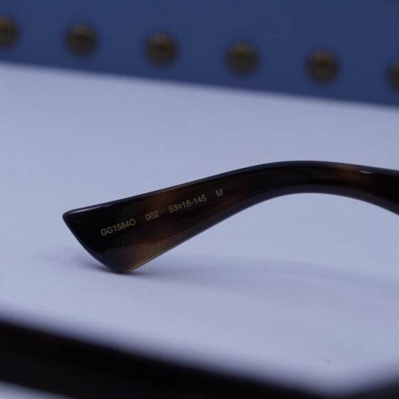 Gucci GG1584O 002 Square Eyeglasses - Dark Havana 53mm - Picture 6 of 10